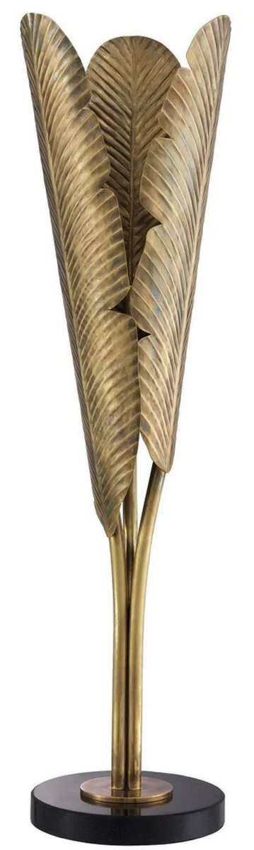 Casa Padrino lámpara de mesa de latón de lujo con base de granito latón vintage / negro Ø 23 x A. 84 cm - Colección de Lujo