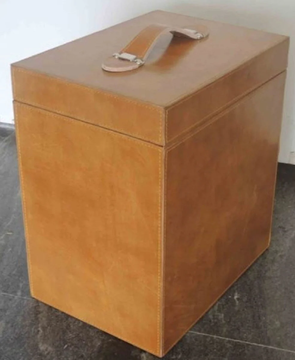 Casa Padrino mini bar / barra de la maleta de cuero genuino de lujo con accesorios 32 x 23 x H. 36 cm - Calidad de Lujo