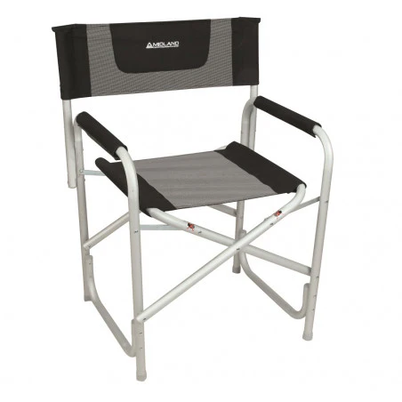 Midland Silla Director gris y negra - Silla plegable de camping