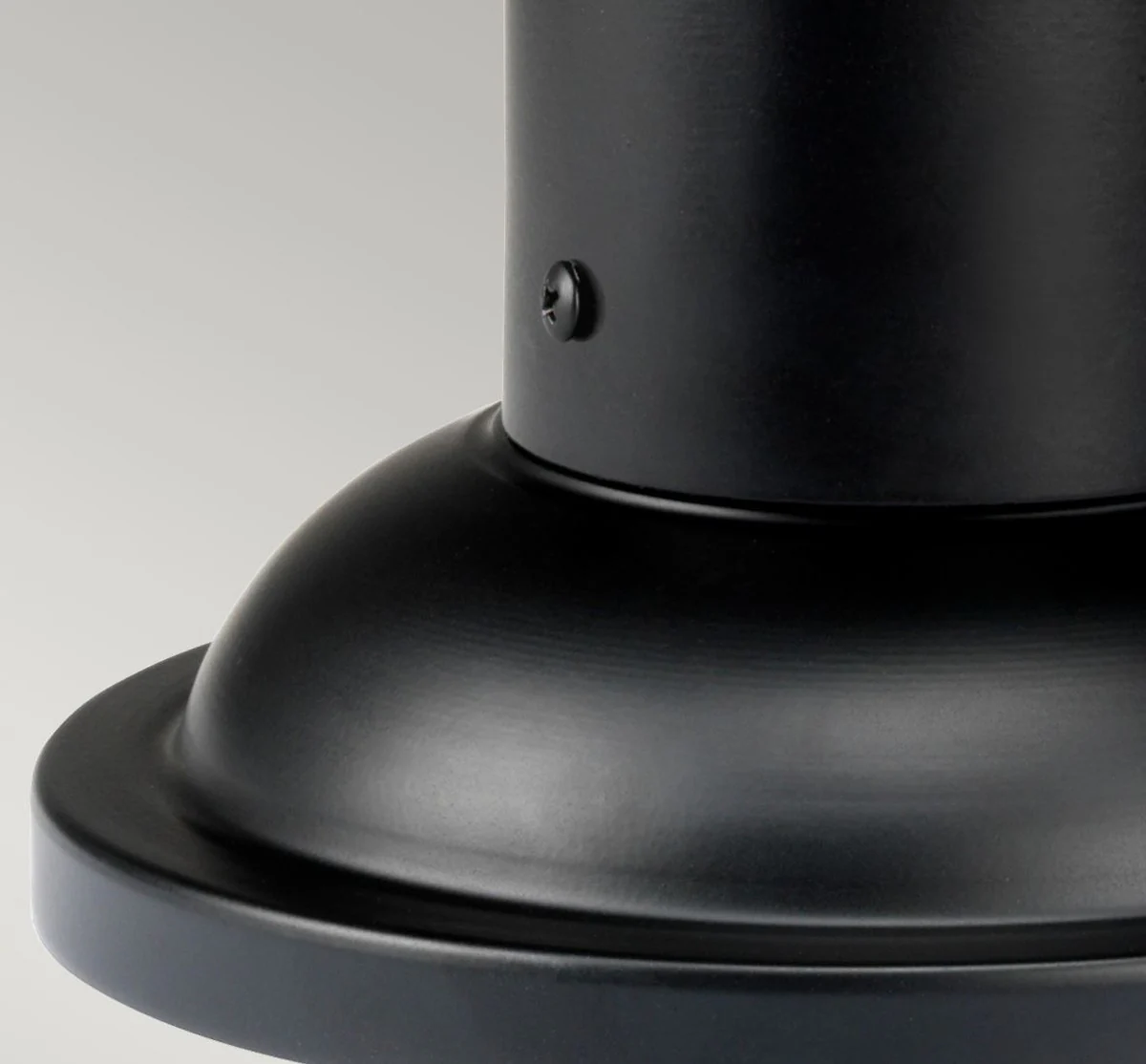 Casa Padrino lámpara de pedestal barroco negro Ø 21,6 x A. 47 cm - Resistente a la intemperie jardín terraza lámpara exterior linterna de jardín - Iluminación exterior nostálgica