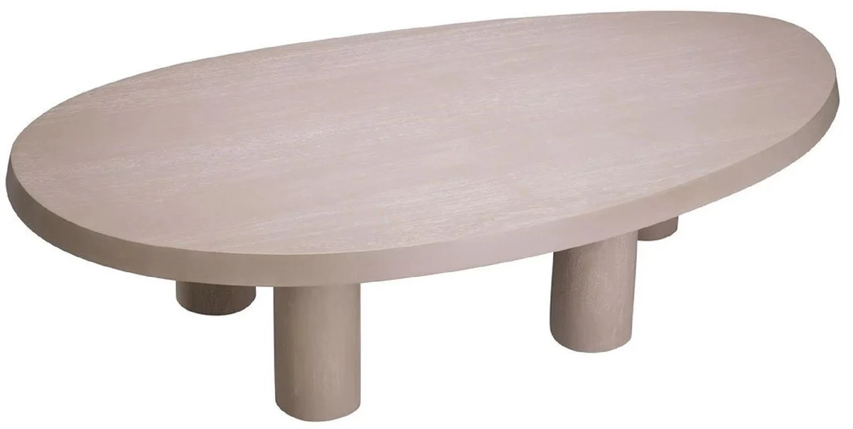 Casa Padrino mesa de centro de lujo beige 149 x 78,5 x A. 35 cm - Mesa de centro de madera maciza - Muebles de sal¨®n - Muebles de madera maciza - Muebles de lujo - Interiores de lujo