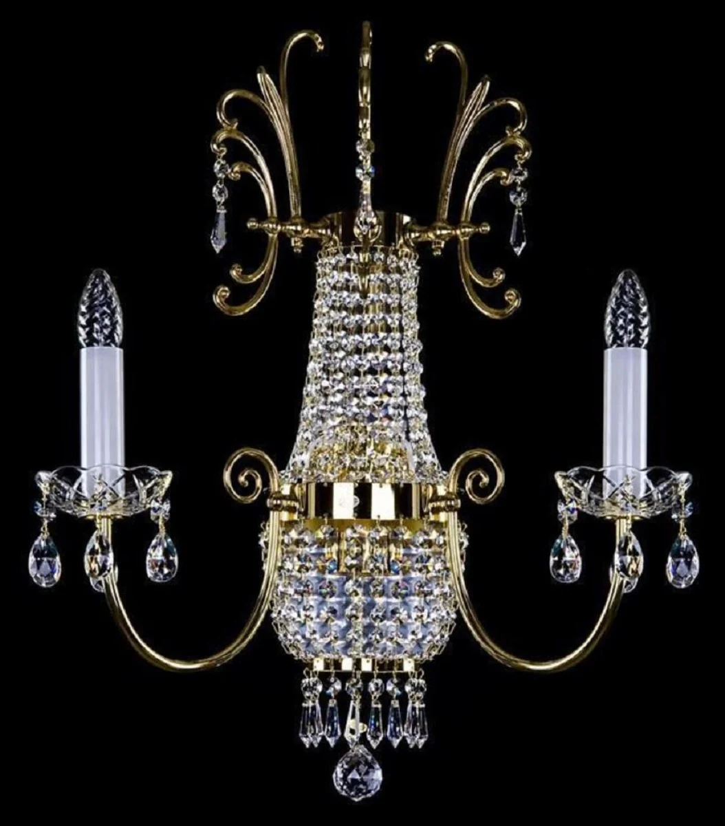 Casa Padrino lámpara de pared de cristal barroco de lujo oro 39 x 19 x A. 60 cm - Magnífica lámpara de pared con cristal de Bohemia - Noble & Magnífica
