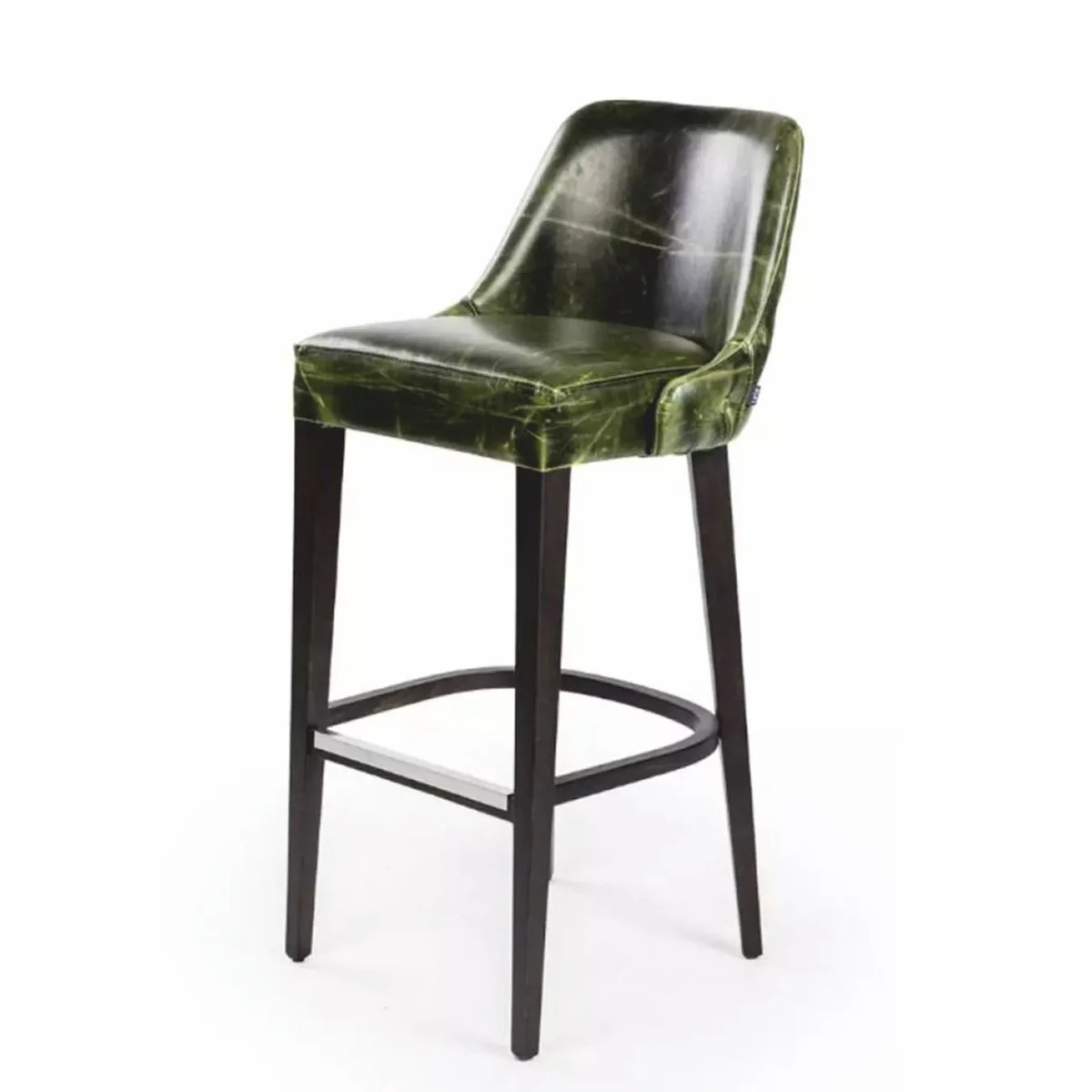 Casa Padrino silla de bar de lujo verde vintage / negro / plata A. 106 cm - Muebles para hoteles y bares