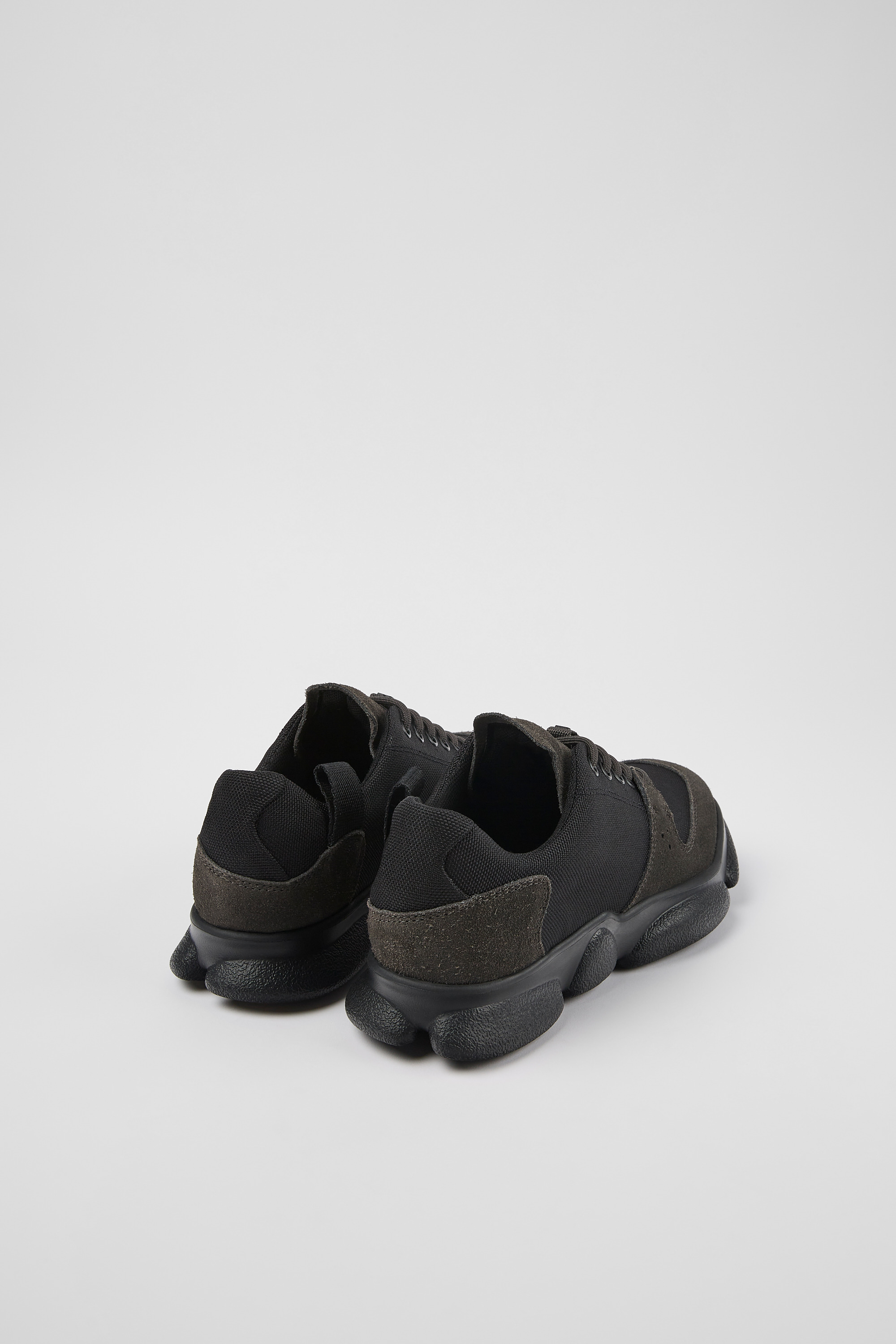 Karst - Black leather and recycled PET sneakers for women