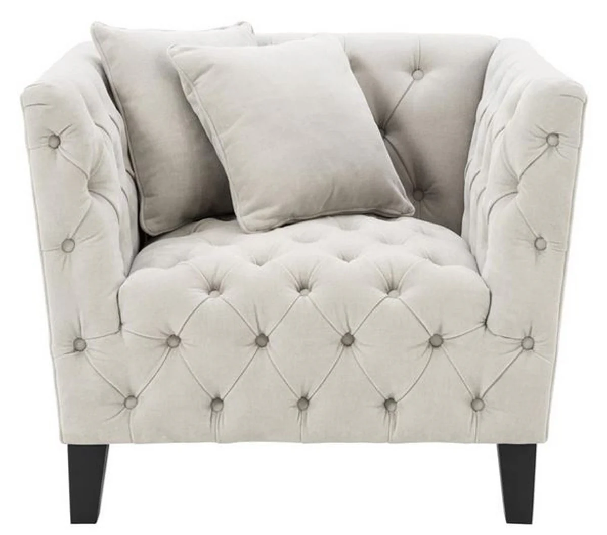 Casa Padrino sillón de lujo arena / negro 96 x 92 x H. 78 cm - Muebles Chesterfield