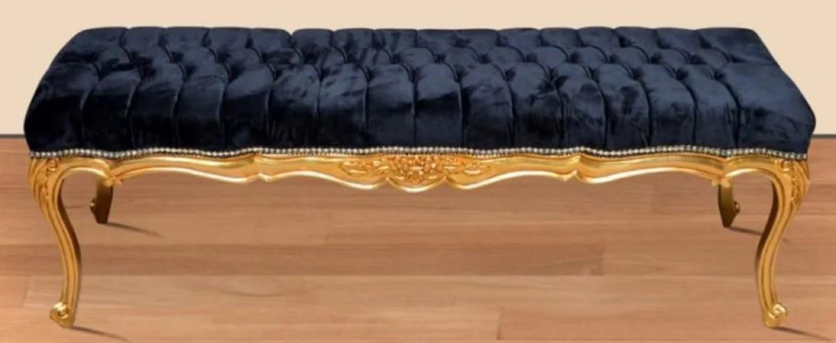 Casa Padrino banco barroco negro / oro - Banco de estilo antiguo hecho a mano - Magnífico mobiliario barroco