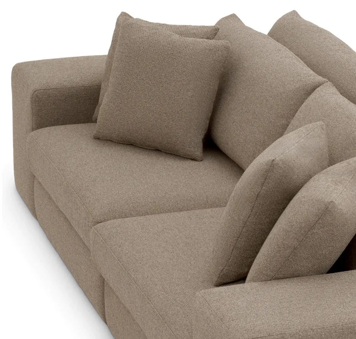 Casa Padrino sof¨¢ de lujo con cojines gris / negro 280 x 120 x A. 90 cm - Sof¨¢ de sal¨®n - Sof¨¢ de hotel - Muebles de sal¨®n - Muebles de hotel - Muebles de lujo - Calidad de lujo