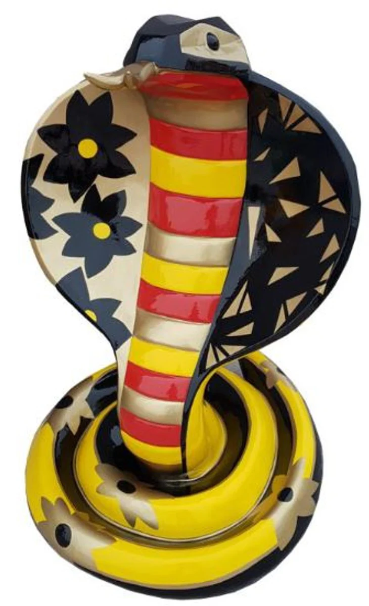 Casa Padrino figura decorativa de diseñador serpiente cobra colorido A. 90 cm - Escultura de decoración de sala de estar - Escultura de decoración de jardín