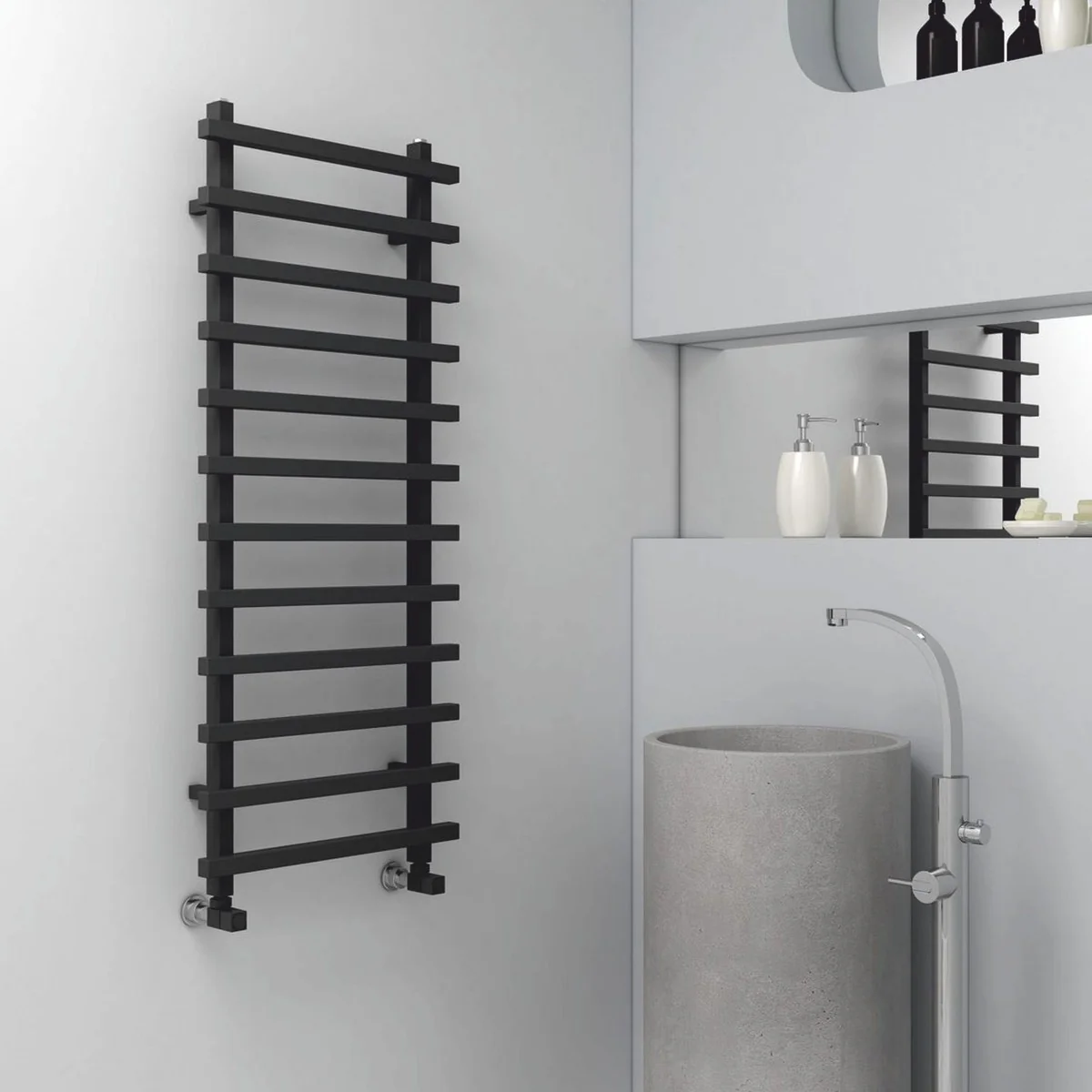 Casa Padrino calentador de toallas de lujo negro Al. 120 cm - Accesorios de baño