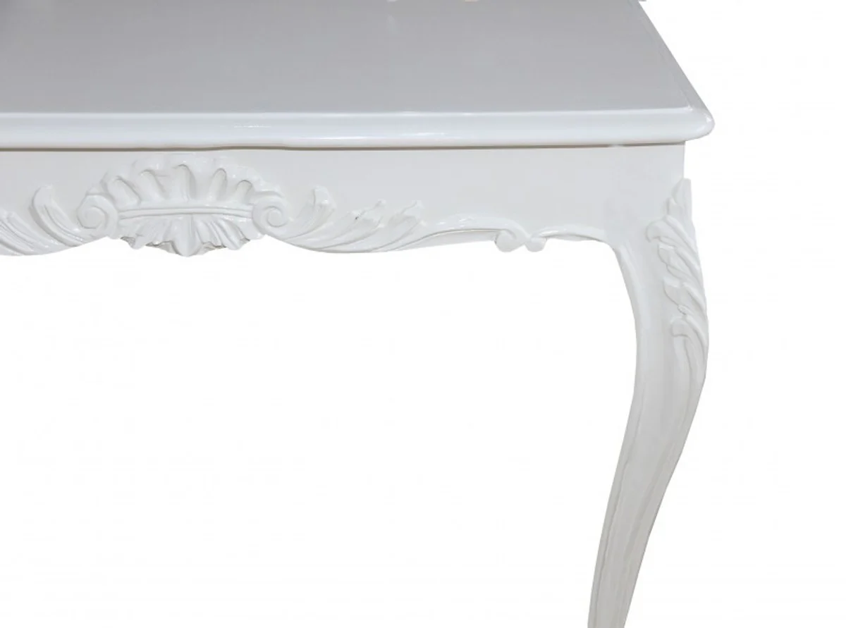 Casa Padrino Baroque Dining Table White 100 cm x 100 cm- Dining Table - Antique Style Furniture