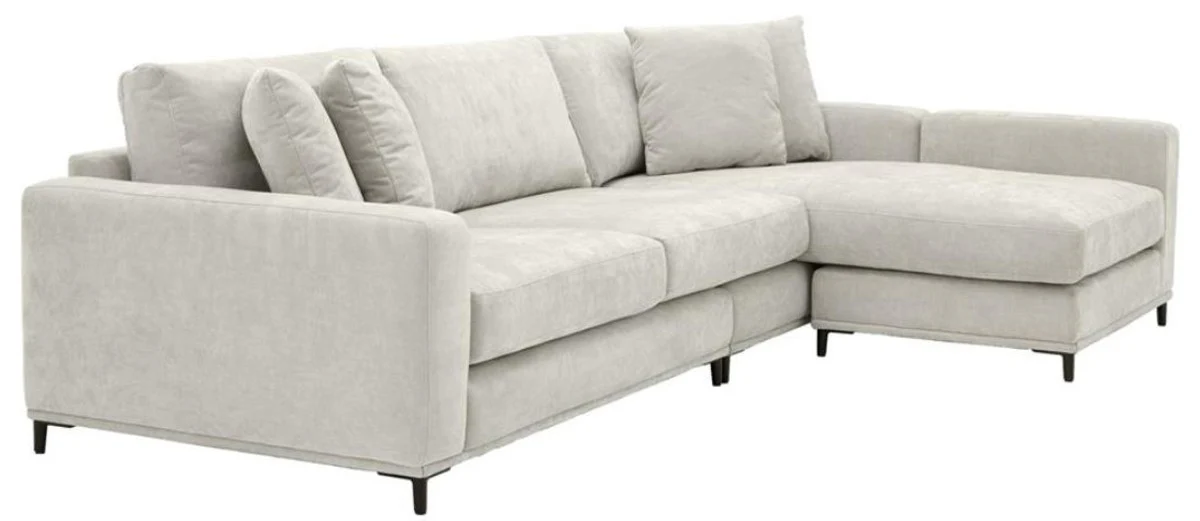 Casa Padrino sofá cama arena / negro 284 x 172 x H. 76 cm - Sofá Esquinero de Lujo