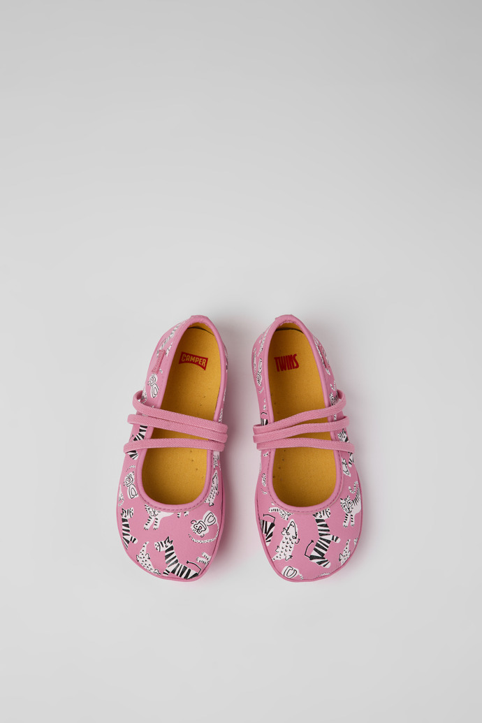 Twins Pink leather ballerinas for boys