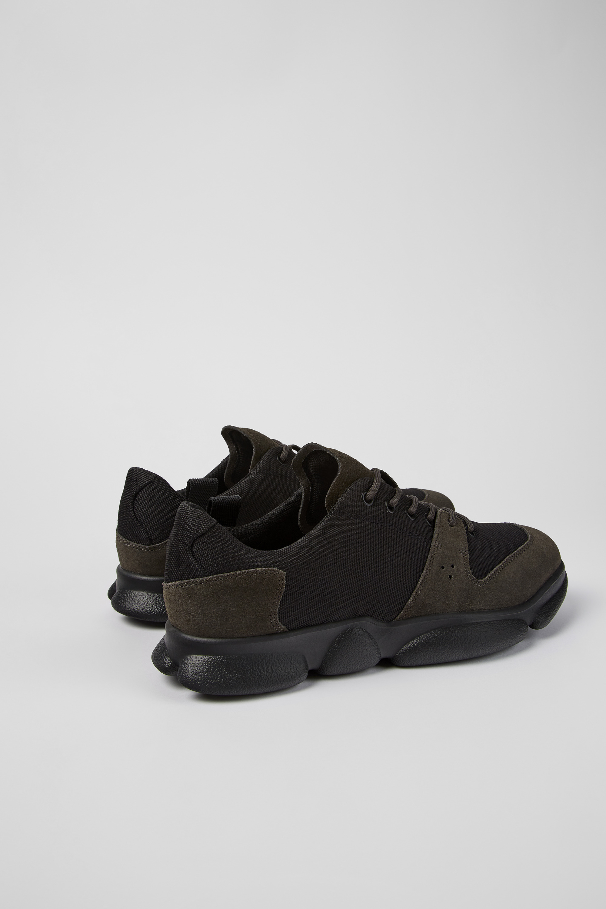 Karst - Black leather and recycled PET sneakers for men