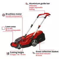 Cordless Lawn Mower RASARRO 36/38 (2x4 Ah)
