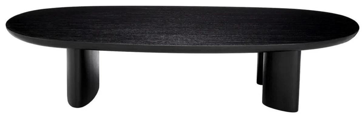 Casa Padrino mesa de centro de lujo negro 168,5 x 86,5 x A. 35,5 cm - Mesa de sal¨®n ovalada de madera maciza - Muebles de sal¨®n - Muebles de lujo - Interiores de lujo