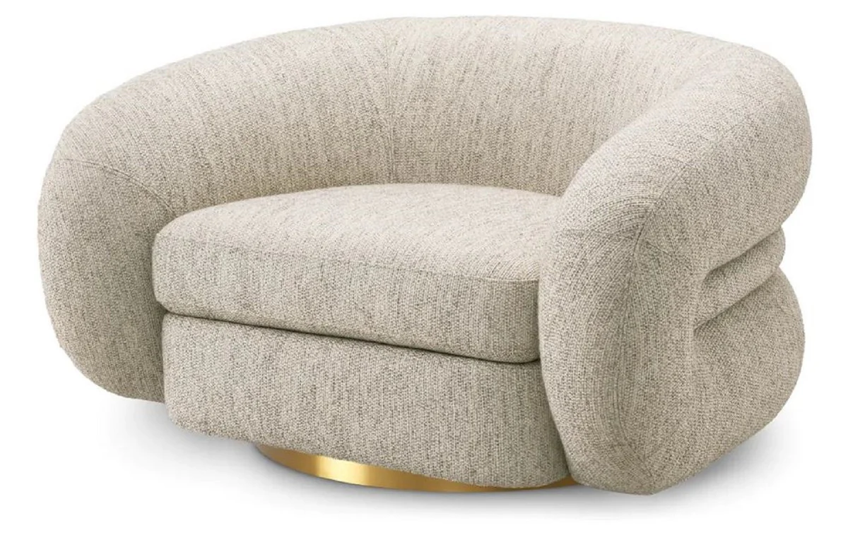 Casa Padrino sill¨®n de sal¨®n y hotel de lujo gris claro / lat¨®n 121 cm - Muebles de lujo