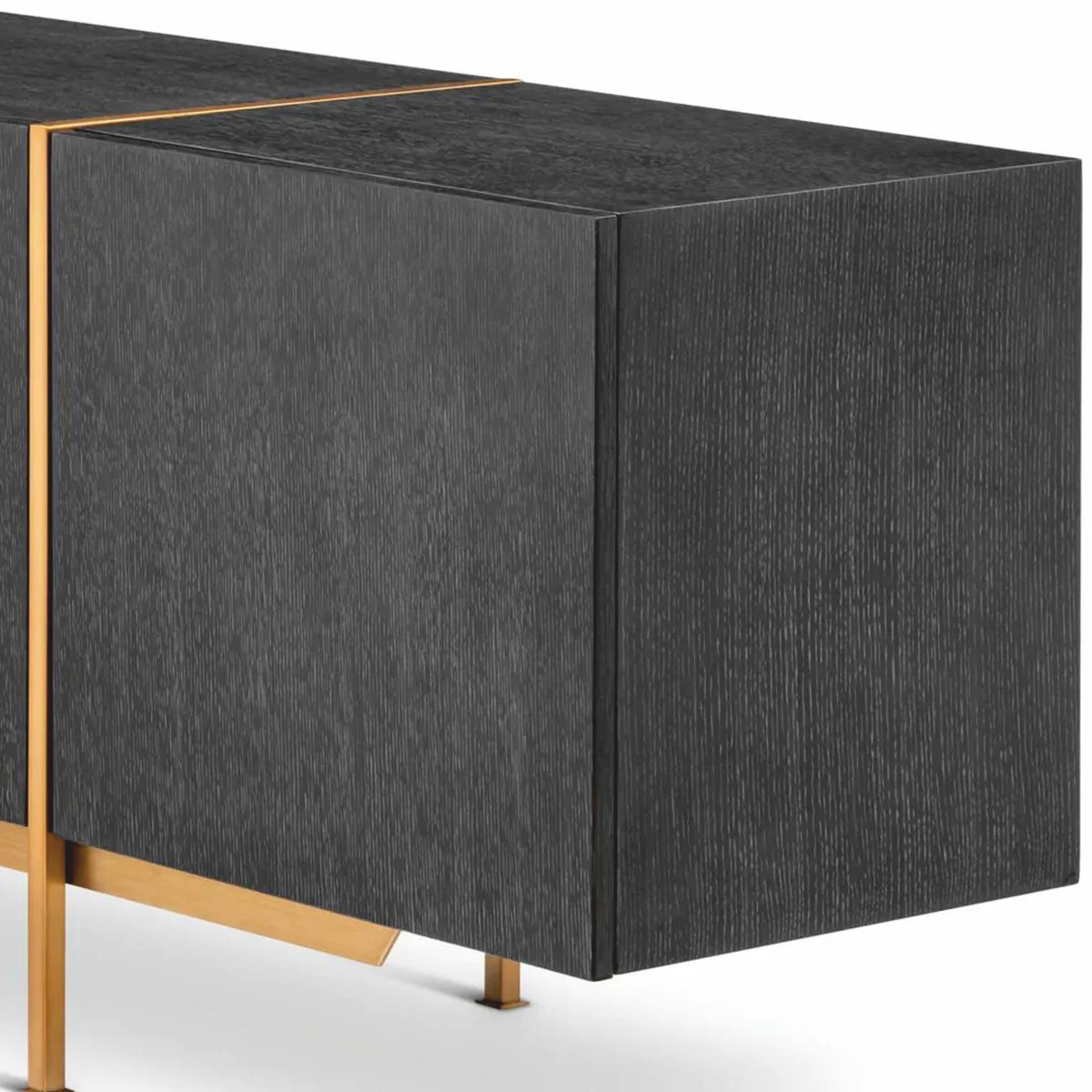 Casa Padrino Aparador de Lujo Negro-Gris / Lat¨®n 225,5 cm - Muebles de Lujo