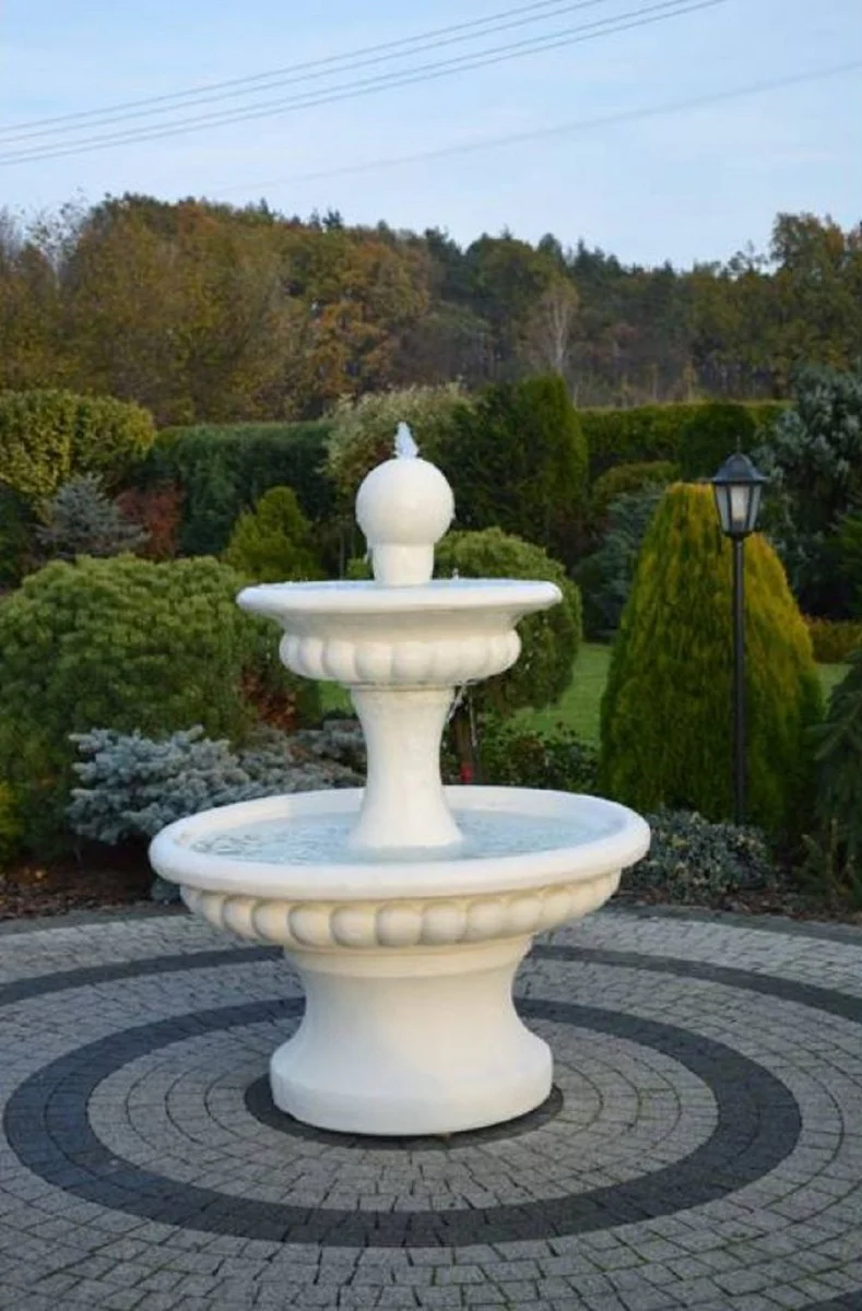 Casa Padrino fuente barroco blanco ? 120 x A. 163 cm - Magn¨ªfica fuente de jard¨ªn de estilo barroco - Fuente redonda de piedra para decoraci¨®n de jard¨ªn - Accesorios de decoraci¨®n de jard¨ªn barroco