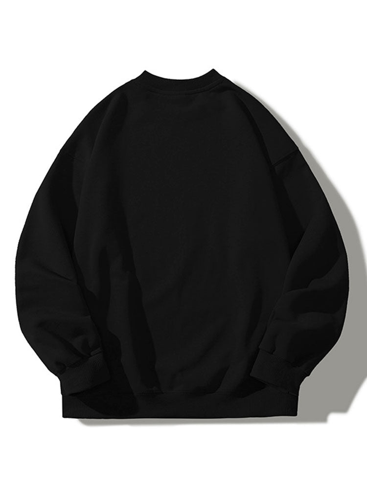 Cartoon Dinosaur Print Crew Neck Relaxed Sweatshirt