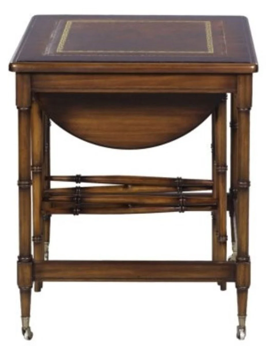 Casa Padrino mesa auxiliar set lateral de caoba de lujo marrón 48 x 48 x H. 59 cm - Muebles para Hoteles