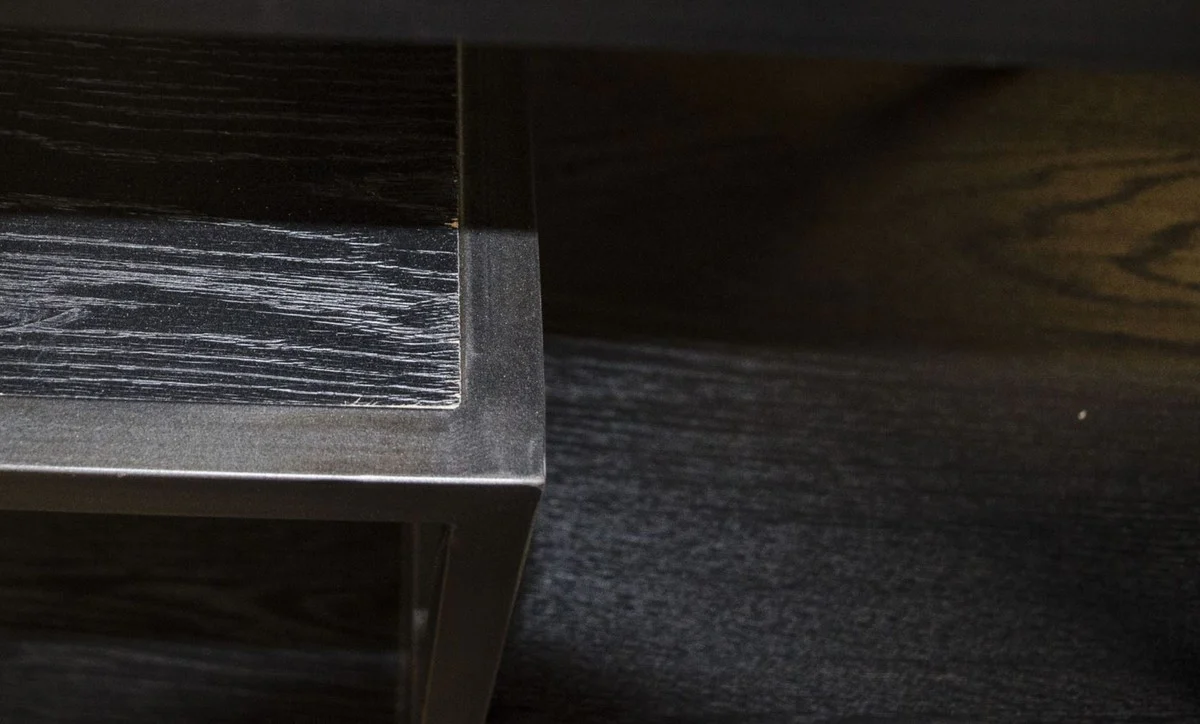 Casa Padrino dise?o armario de la estanter¨ªa negro 160 x 40 x H. 160 cm - Mueble de Sala de Estar de Lujo