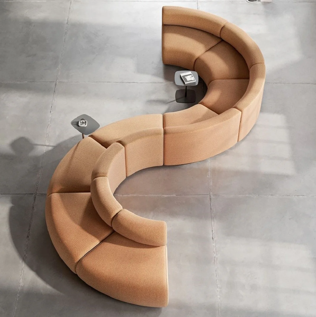 Casa Padrino sof¨¢ de lujo marr¨®n 590 x 340 x A. 72 cm - Sof¨¢ modular curvo de 8 piezas - Sof¨¢ de hotel - Muebles de sal¨®n - Muebles de hotel - Muebles de lujo