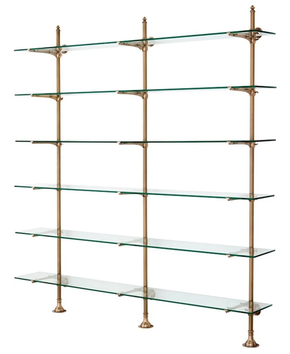 Casa Padrino dise?ador de doble pared estante de lat¨®n antiguo 220 x 41 x H. 240 cm - muebles de sala de lujo