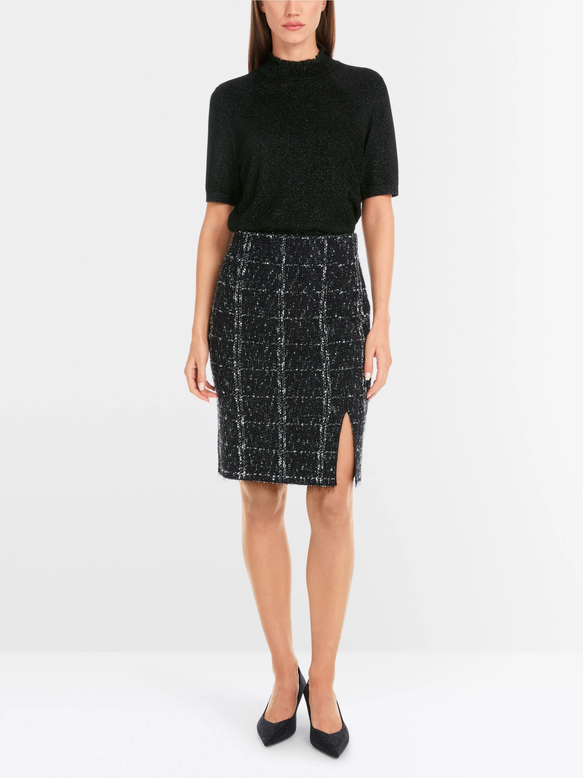 Marc-Cain Short-sleeve pullover in glitter elegance