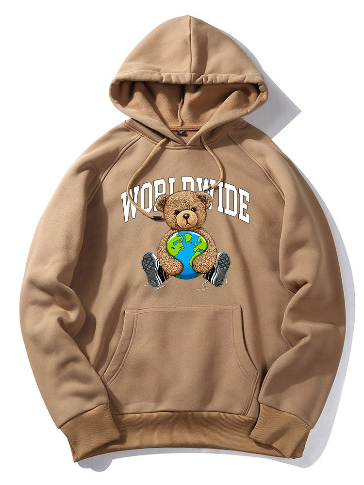 Worldwide Bear Print Hoodie