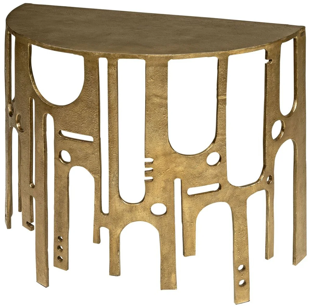 Casa Padrino consola de aluminio de dise?o bronce 90 x 45 x A. 75 - Mesa de consola semicircular - Muebles de sala - Colecci¨®n de Lujo