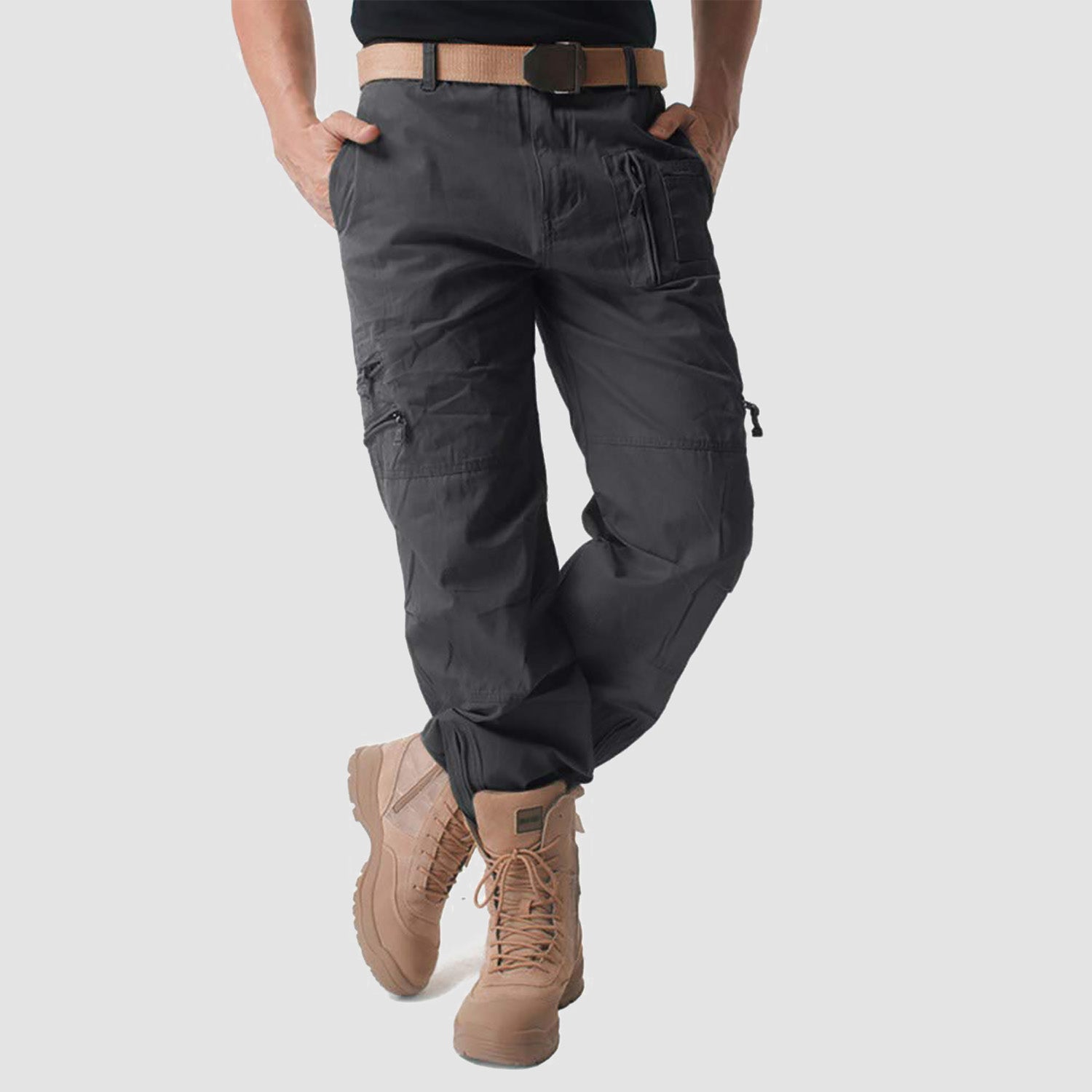 Men's Tactical Pants with 9 Pockets Ripstop Cargo Pants Lightweight Hiking