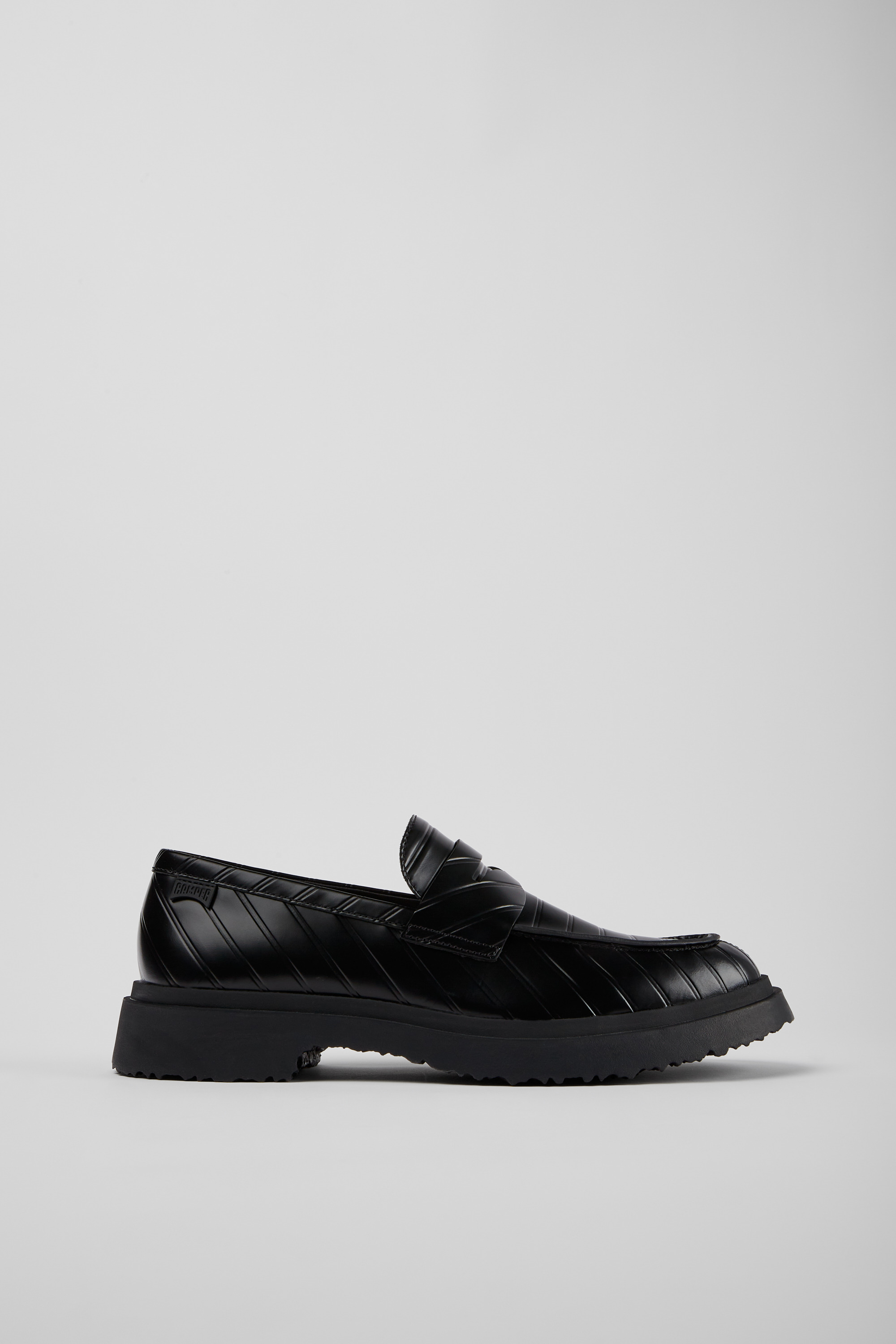 Twins - Black leather loafers for men