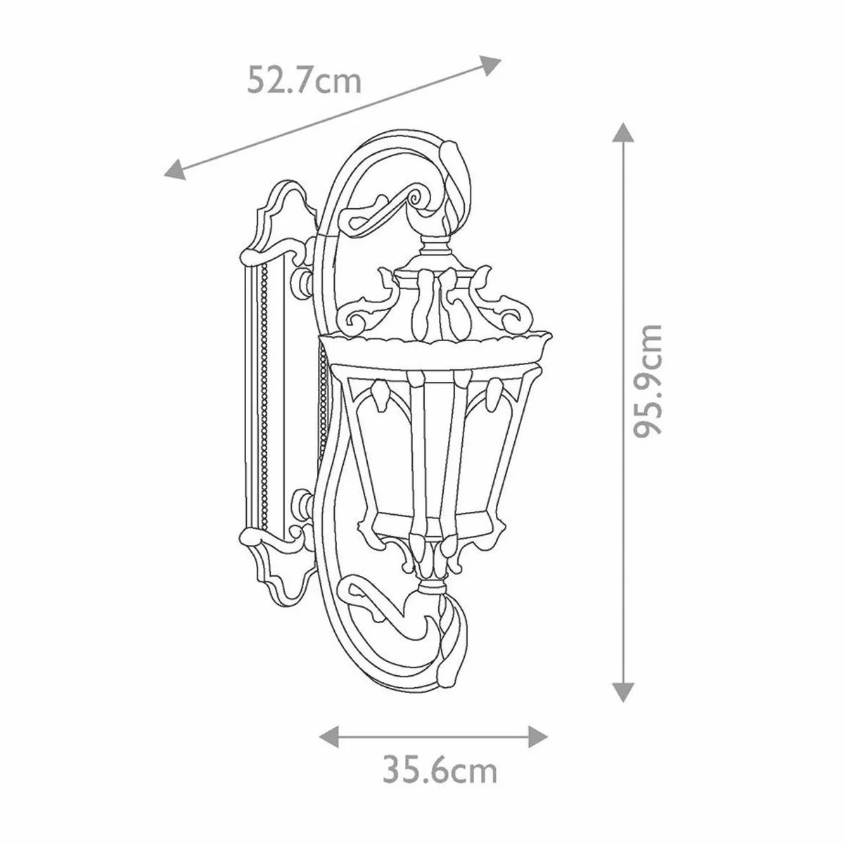 Casa Padrino l¨¢mpara de pared de exteriores barroco bronce antiguo A. 95,9 cm - Iluminaci¨®n exterior