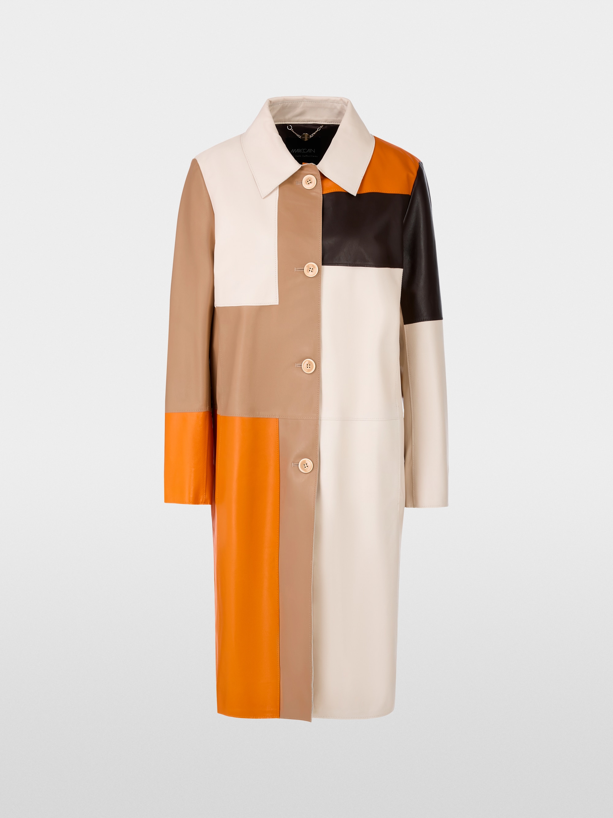Marc-Cain Patch-look nappa leather coat