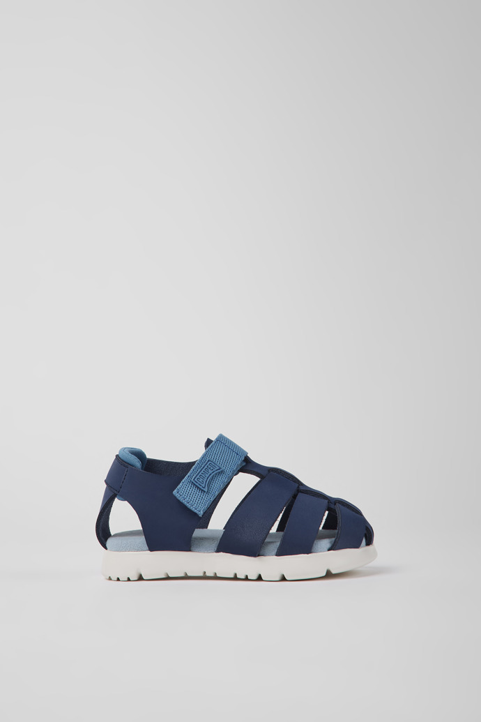 Caterpillar Blue leather and fabric sandals for boys
