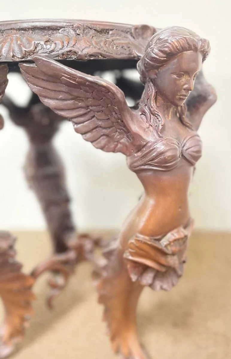 Casa Padrino taburete barroco de lujo ¨¢ngeles ? 51 x A. 48 cm - Taburete redondo de bronce en estilo barroco - Muebles Barrocos