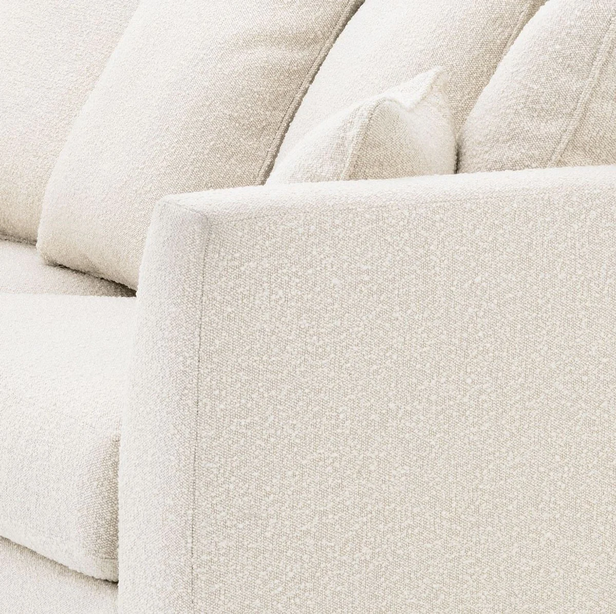 Casa Padrino sof¨¢ de sal¨®n de lujo crema / negro 255 x 100 x A. 90 cm - Sof¨¢ con 7 cojines - Calidad de Lujo