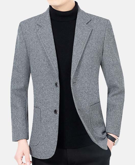 Business Casual Solid Notch Lapel Single Breasted Pockets Blazer