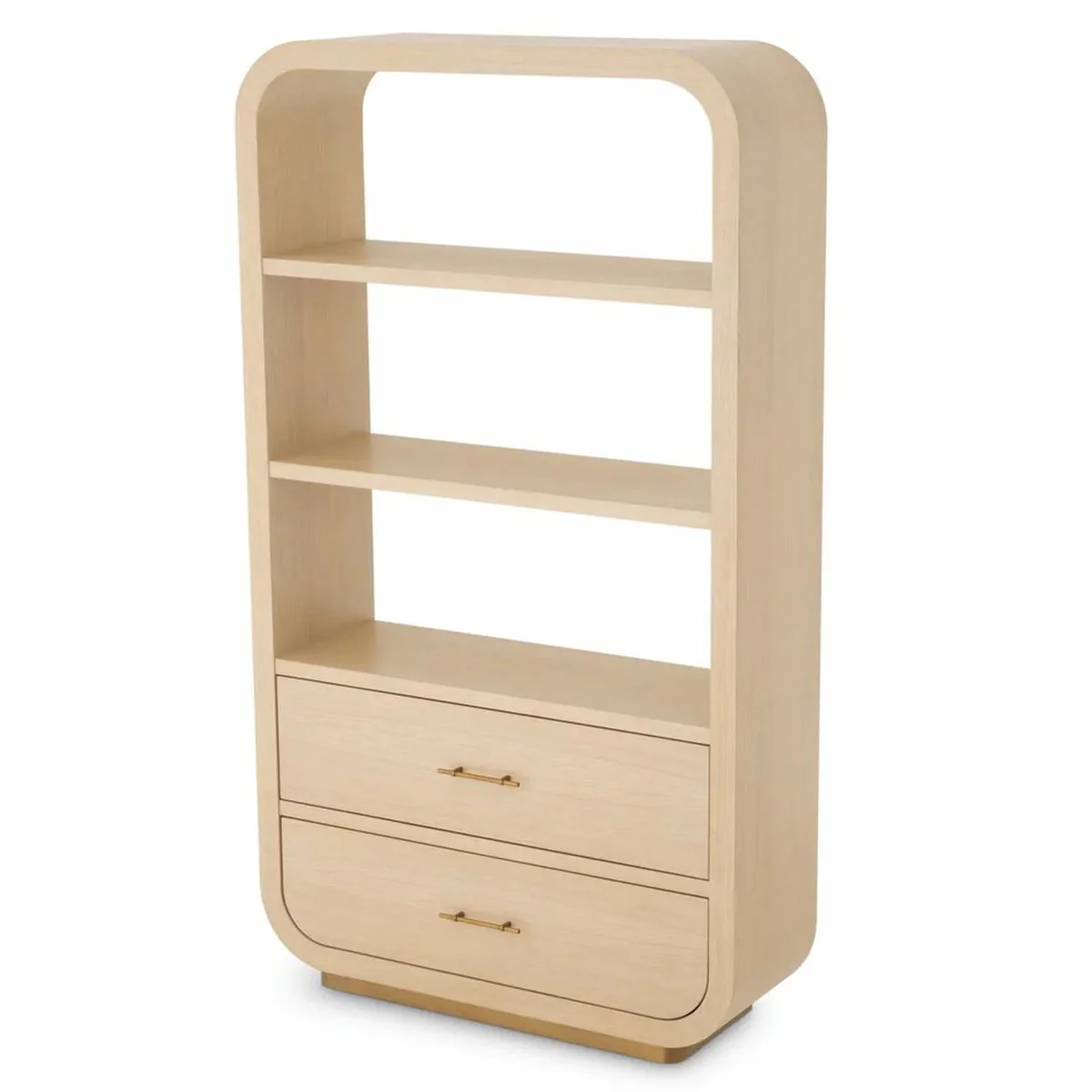 Casa Padrino armario de estanter¨ªa de lujo con 2 cajones natural / lat¨®n A. 210 cm