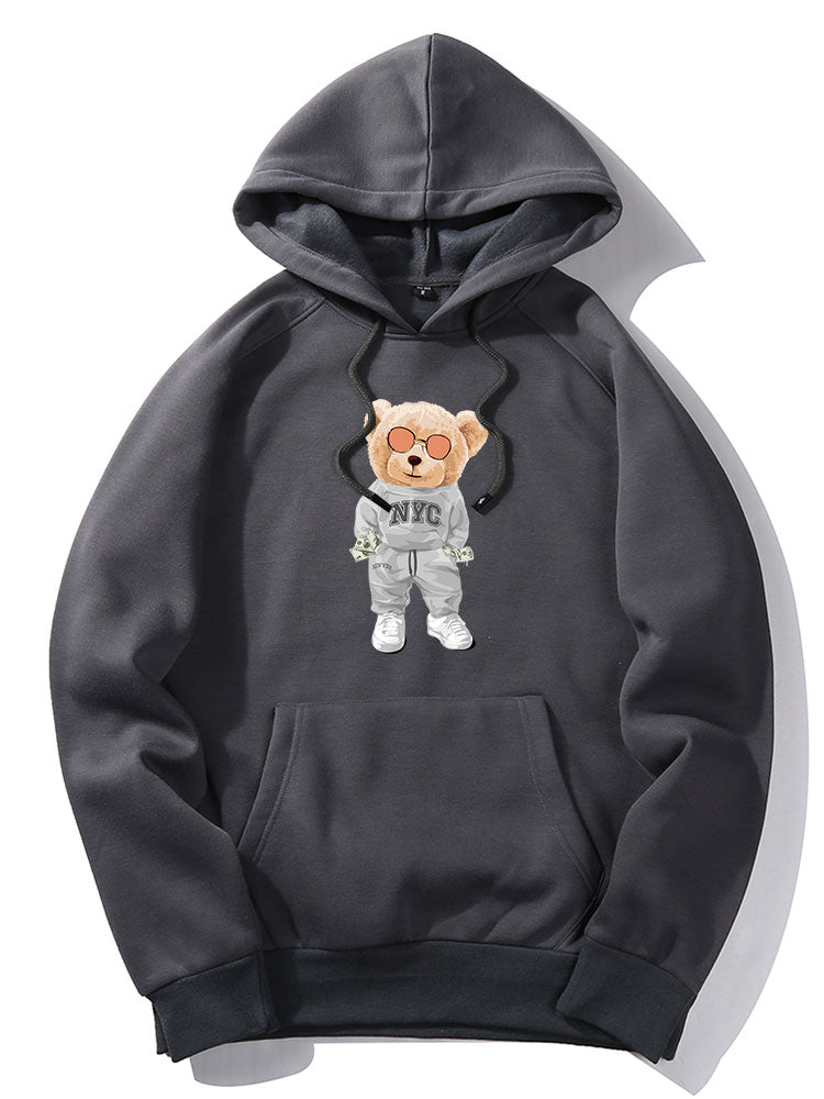 Rich Bear Print Hoodie