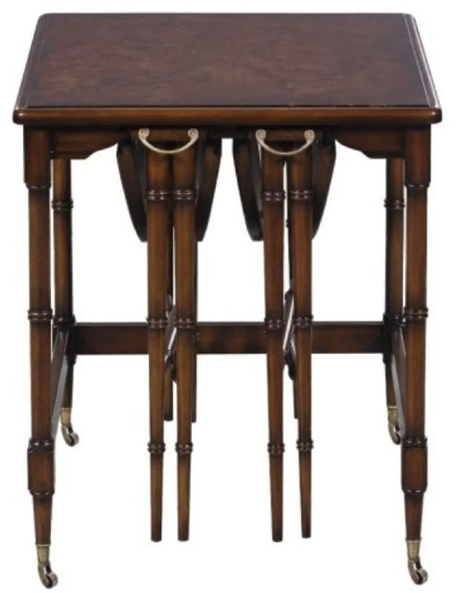 Casa Padrino conjunto de mesa auxiliar de lujo marr¨®n / marr¨®n oscuro 48 x 48 x H. 59 cm - Muebles para Hoteles