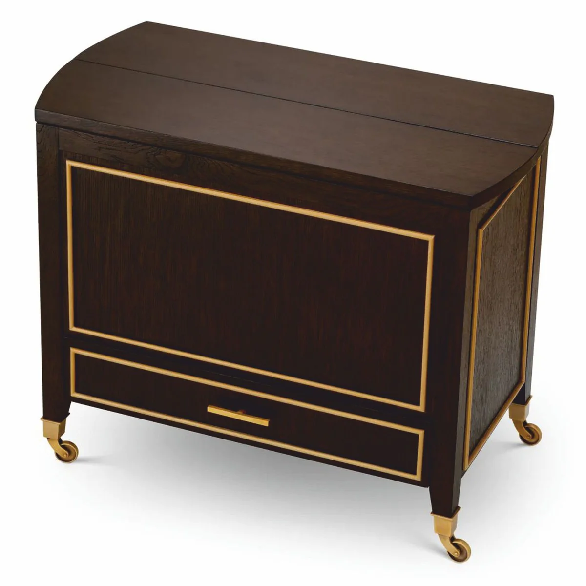 Casa Padrino Carrito de Servicio de Lujo Marr¨®n Oscuro / Lat¨®n 90,5 cm - Carrito de Hotel