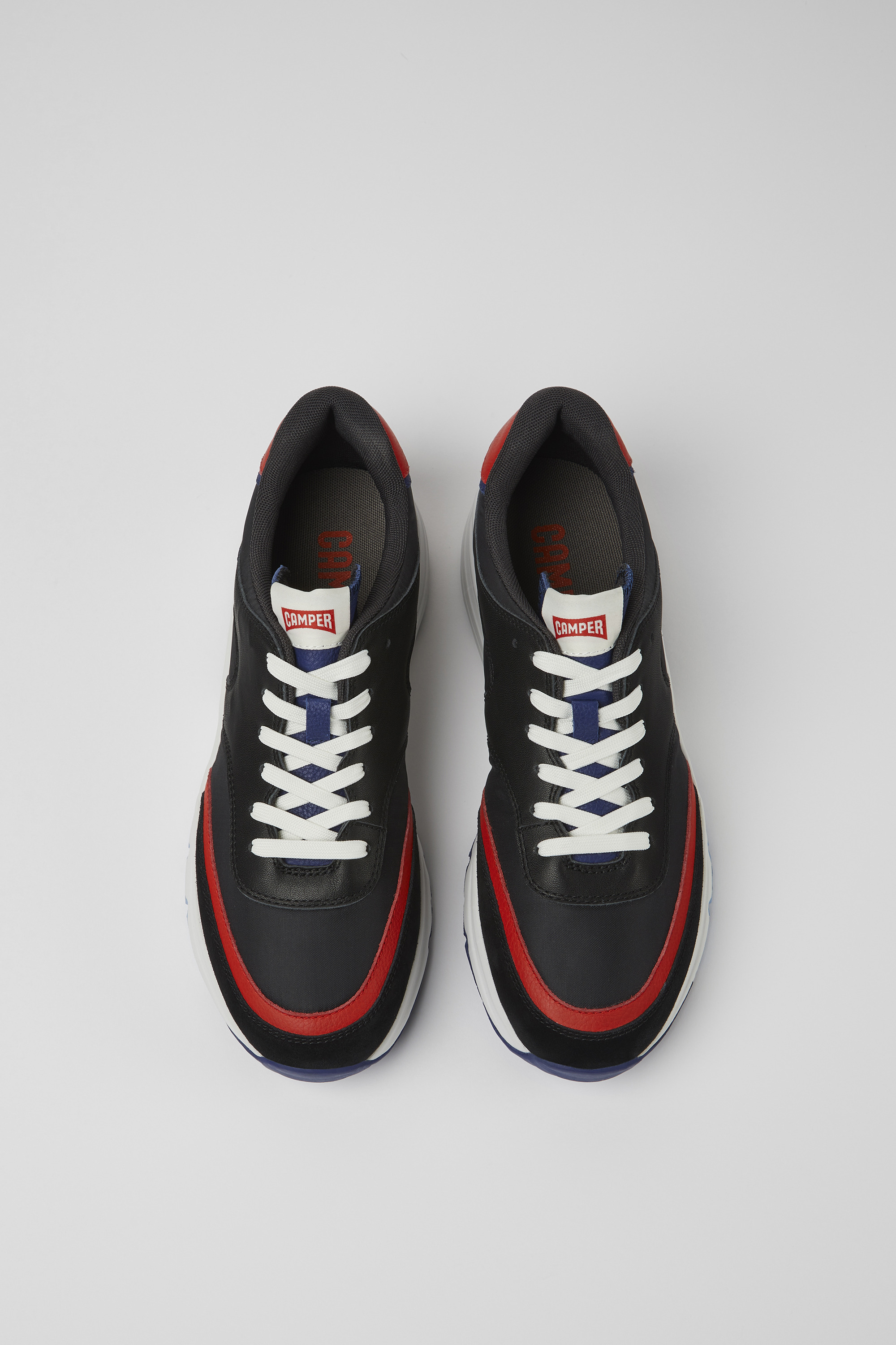 Drift - Black and red textile and leather sneakers for men