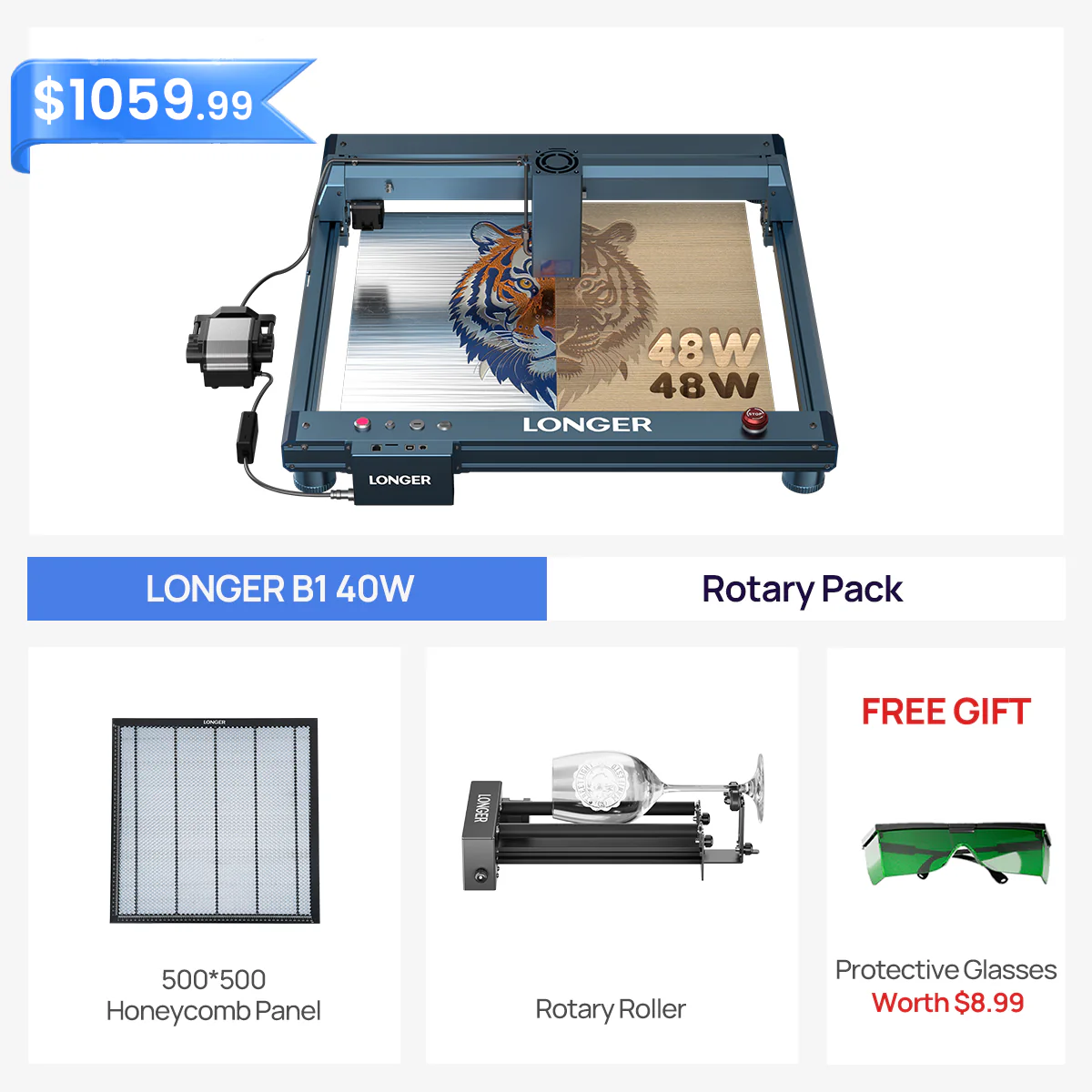 Longer B1 30W/40W Laser Engraving Machine