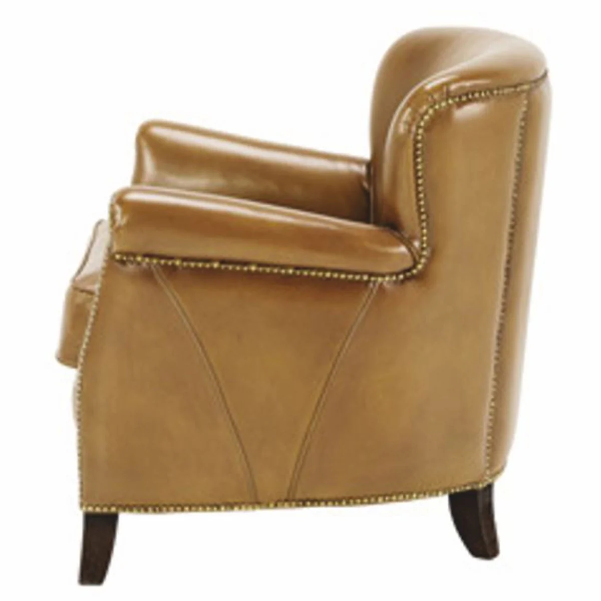 Casa Padrino sill¨®n de lujo de cuero marr¨®n / negro - Muebles de sal¨®n en cuero genuino