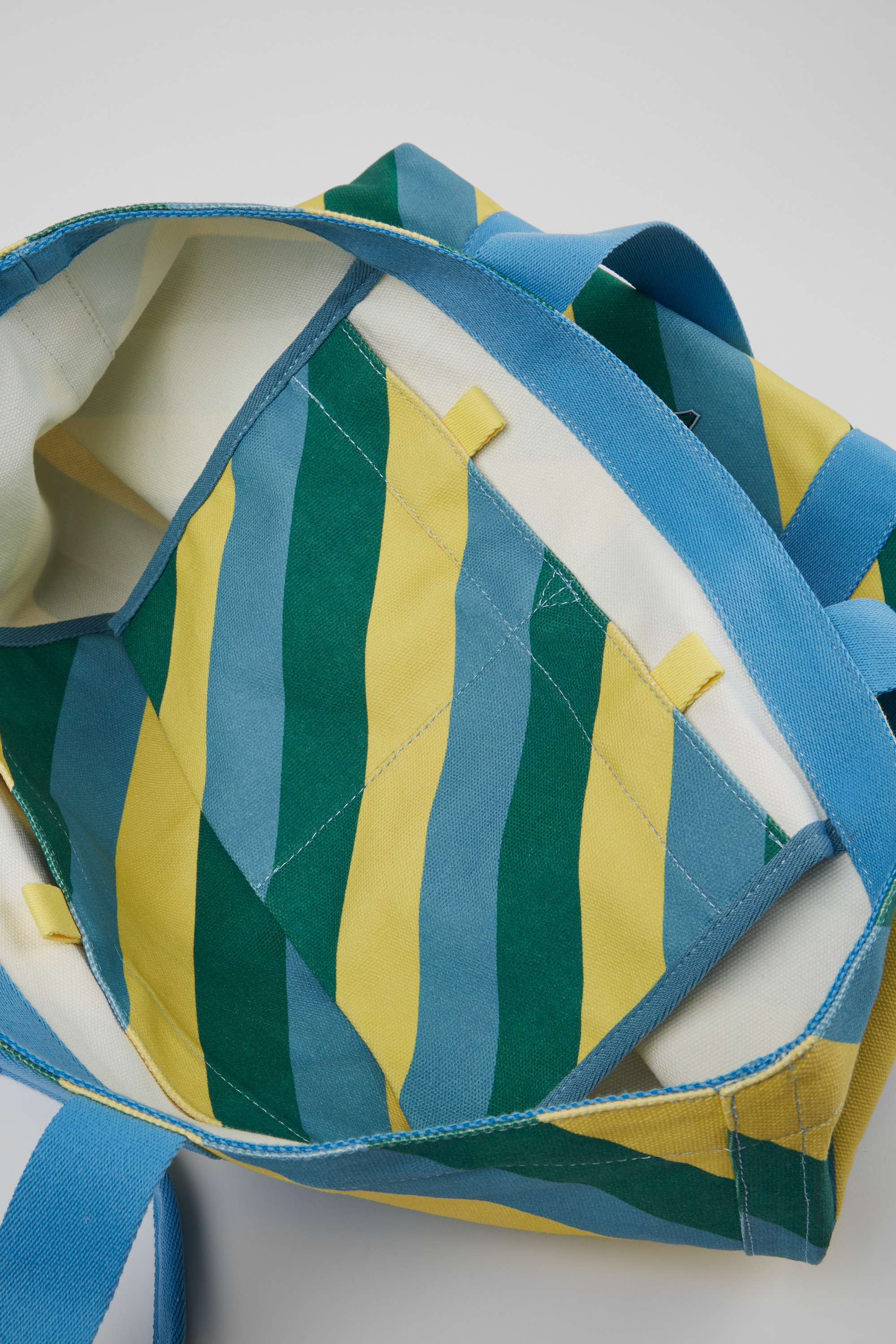 Ado - Yellow, blue, and green recycled cotton tote bag