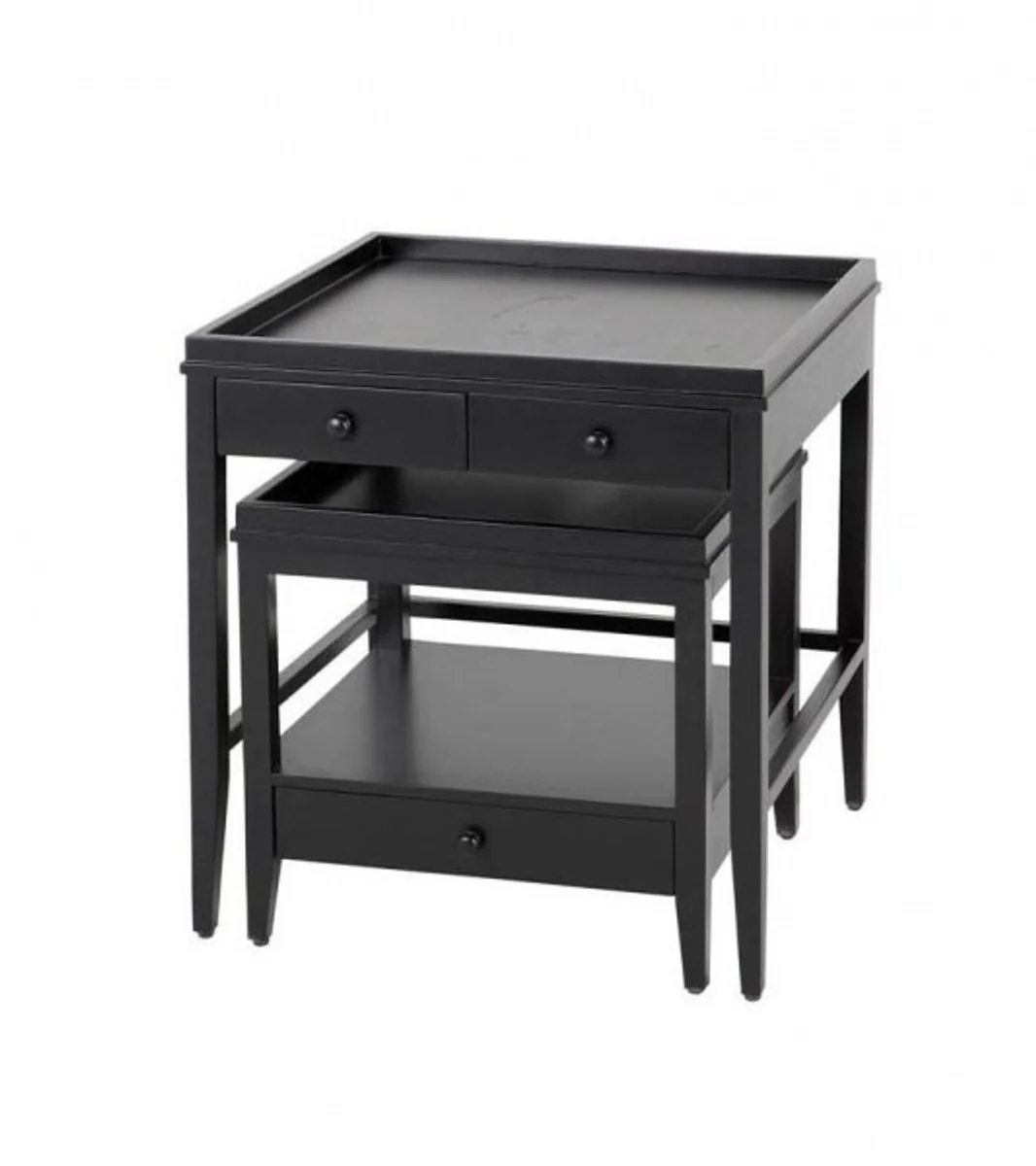 Casa Padrino luxury art deco designer mahogany wood side table set of 2 - Luxury Quality