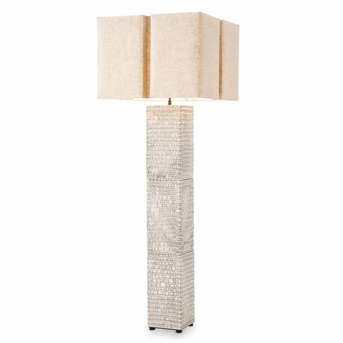 Casa Padrino l¨¢mpara de pie de cer¨¢mica de lujo con pantalla blanco antiguo / beige A. 165 cm