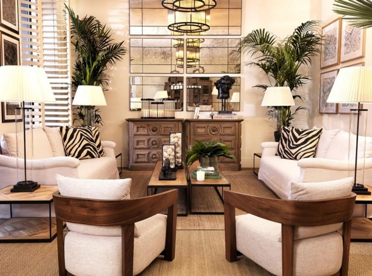 Casa Padrino luxury art deco designer side table 75 x 75 x H. 50 cm - Hotel Table Furniture