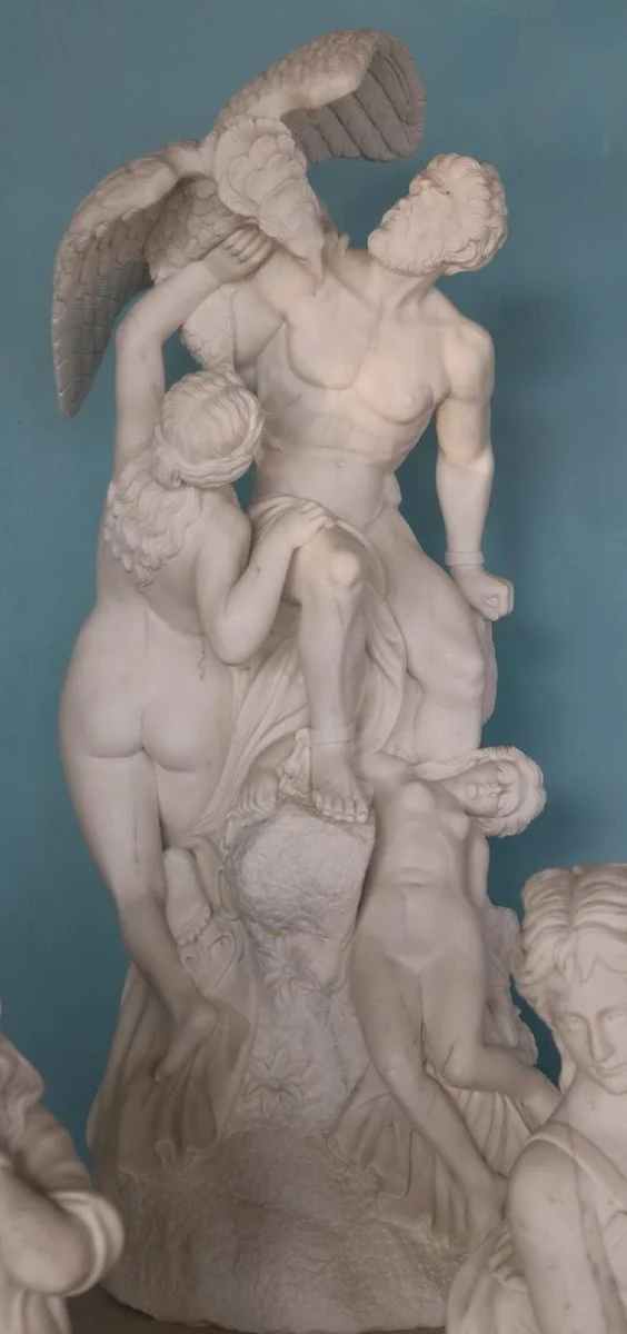 Casa Padrino Escultura de M¨¢rmol Deco Art Nouveau de Lujo Blanco A. 120 cm